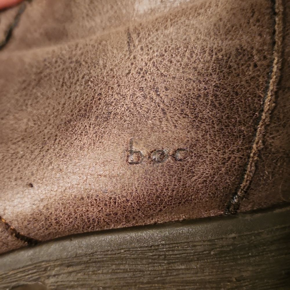 BOC Women's Brown Leather & Suede Lace-Up Boots w/ Fabric at Top Size 10 - Picture 5 of 12